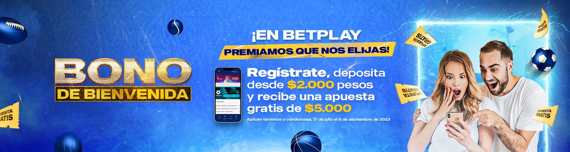 Bono de Bienvenida en Betplay