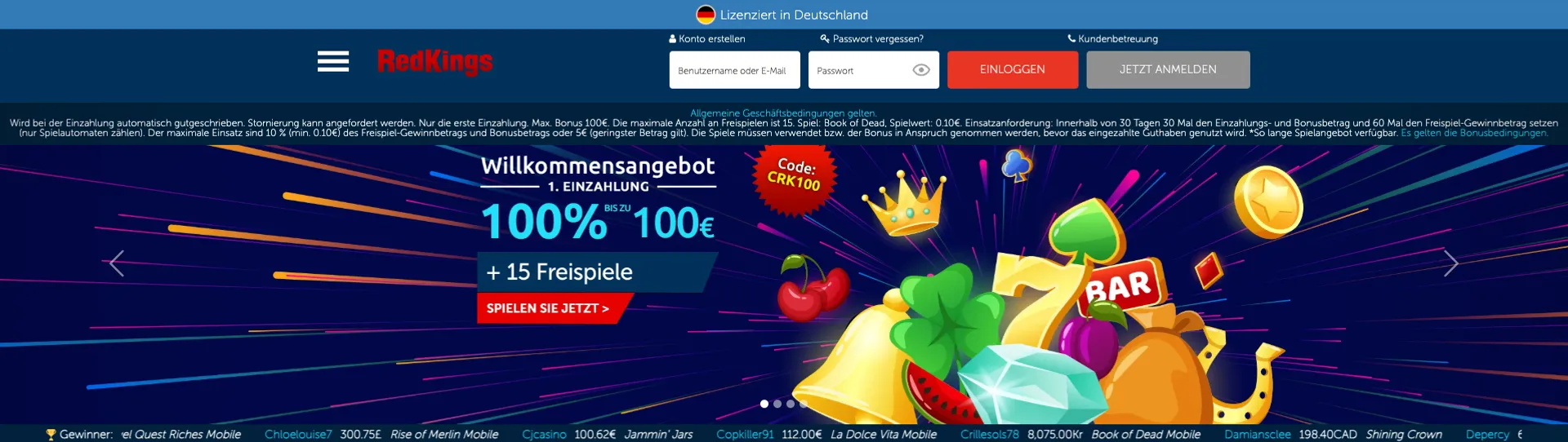 Redkings Willkommensbonus