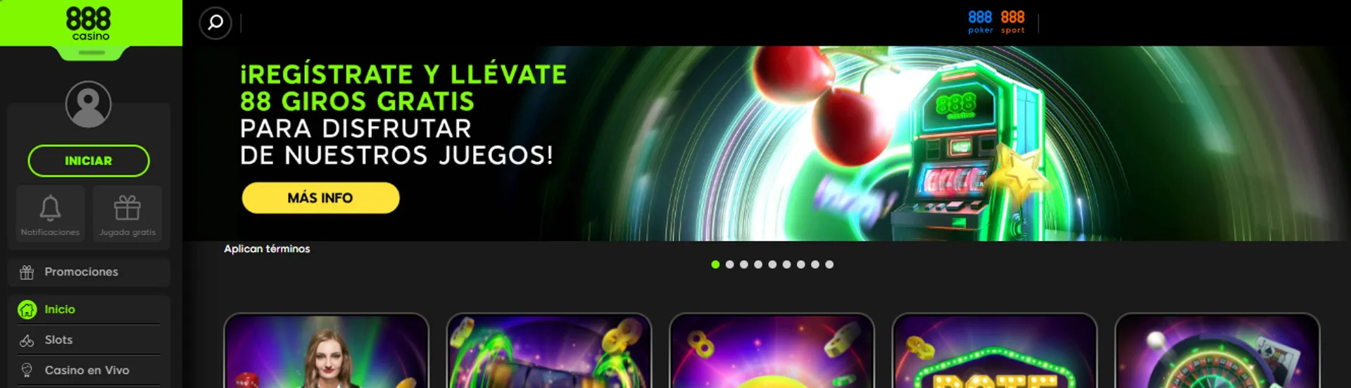 888 Casino España tiene un bono de tiradas gratis