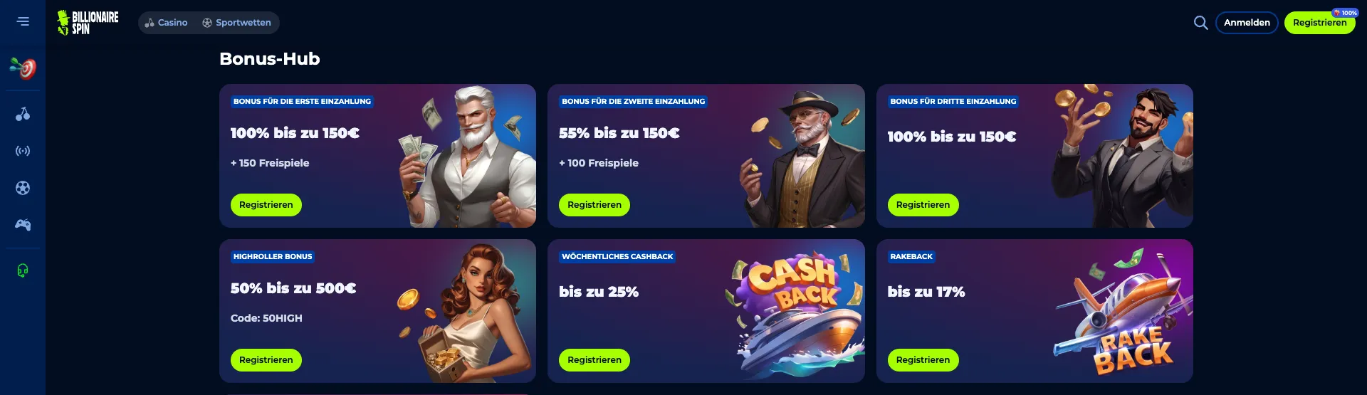 Billionairespin Bonusangebote
