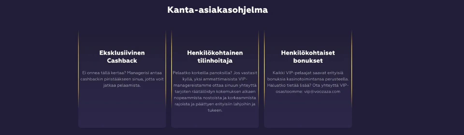 Voozaza Casino kanta-asiakasohjelma