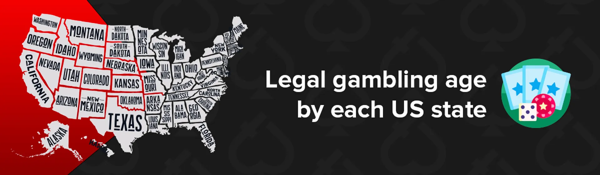 Legal gambling age by each US state