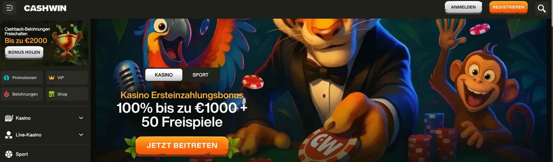 Cashwin Willkommensbonus