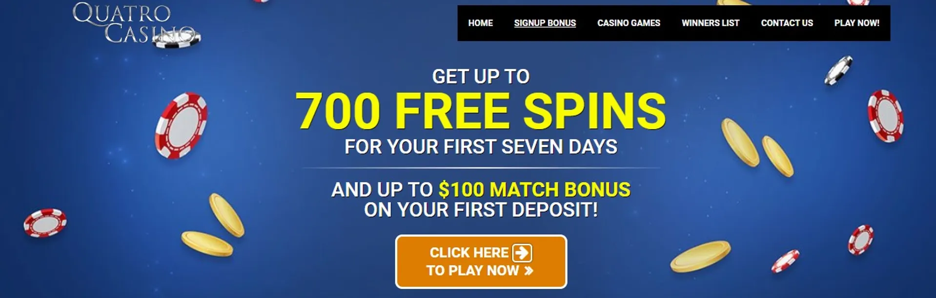 Quatro Casino Welcome Bonus