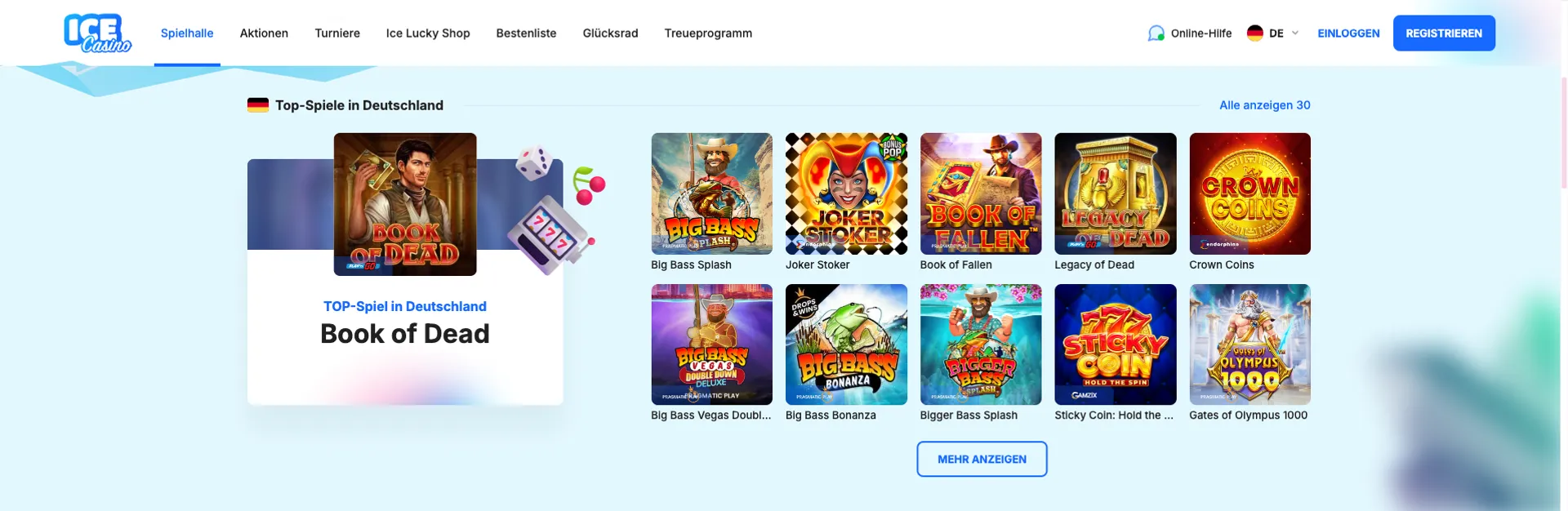 Ice Casino Spielangebot