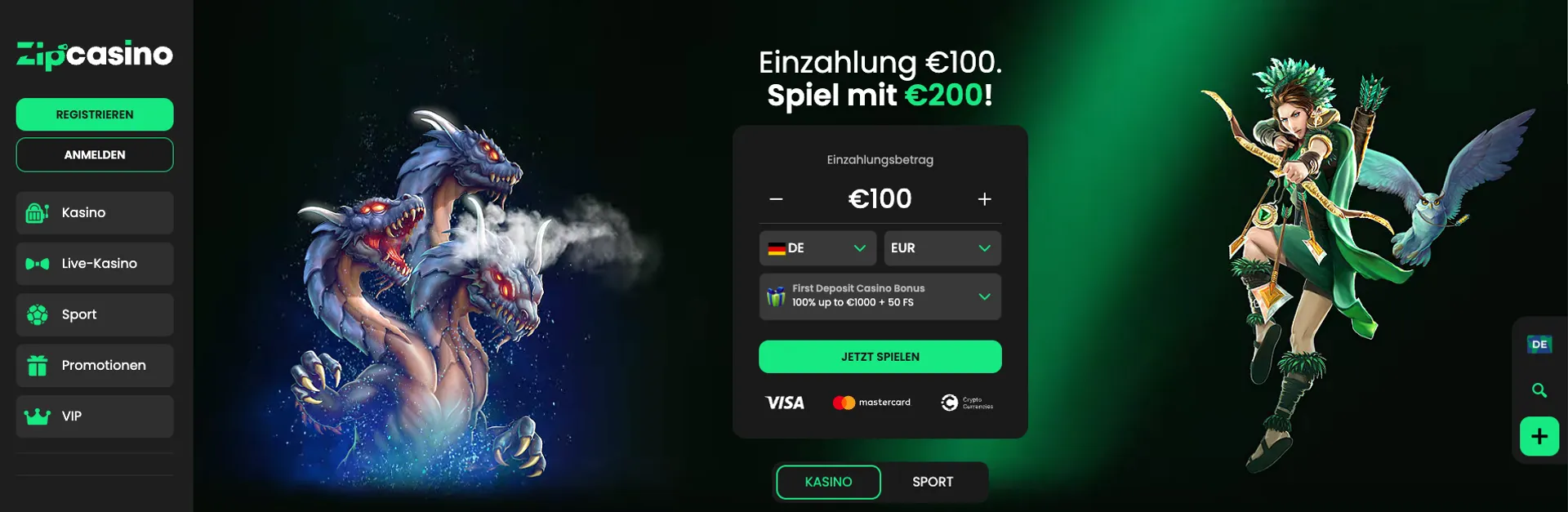 Zip casino Bonus