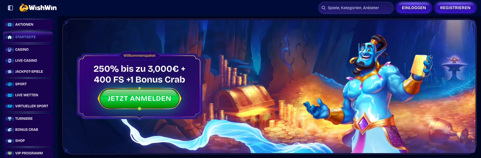 Wishwin Casino Banner