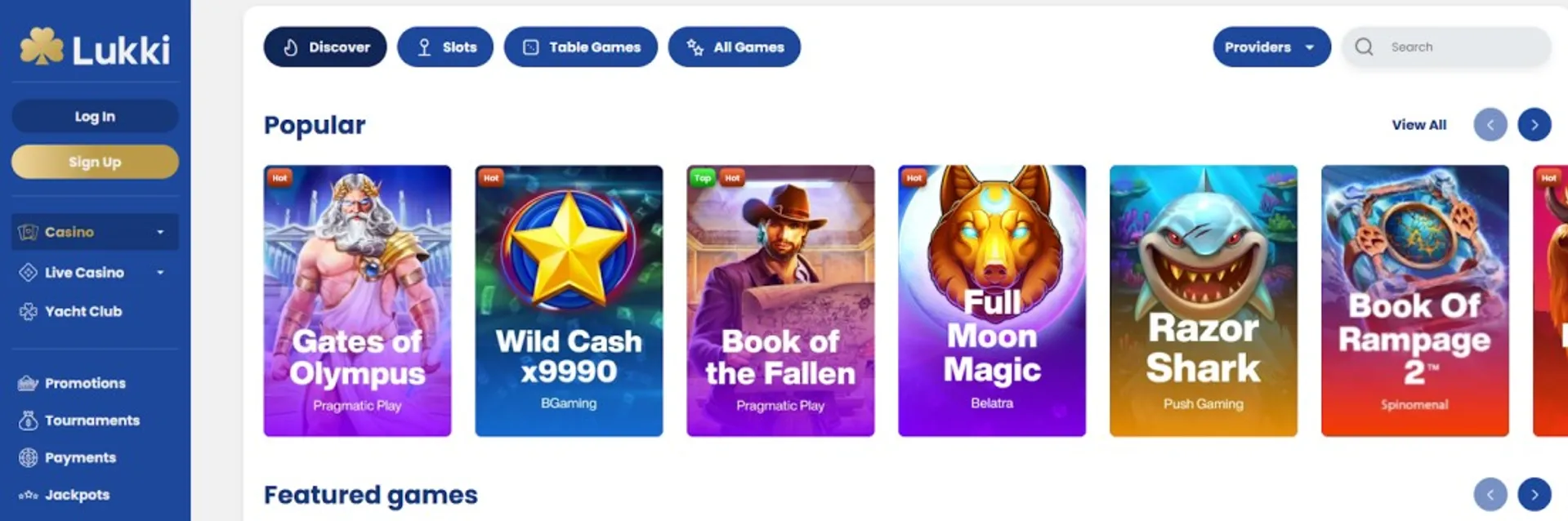 Games at Lukki Casino