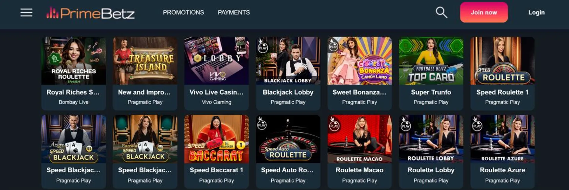 PrimeBetz Live Casino