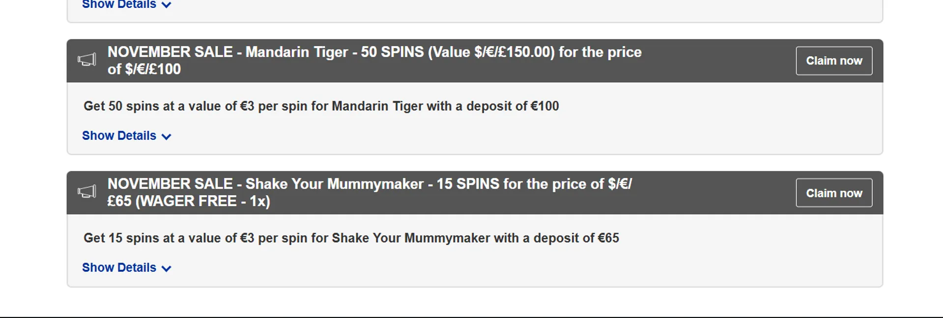 True Fortune Casino's unique features