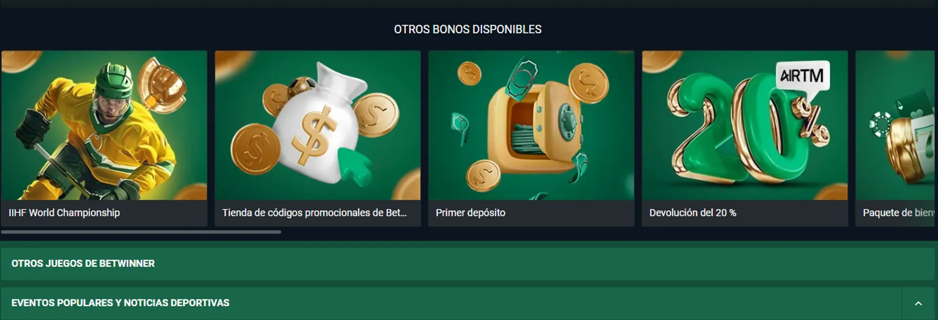 Conoce los bonos del casino Betwinner