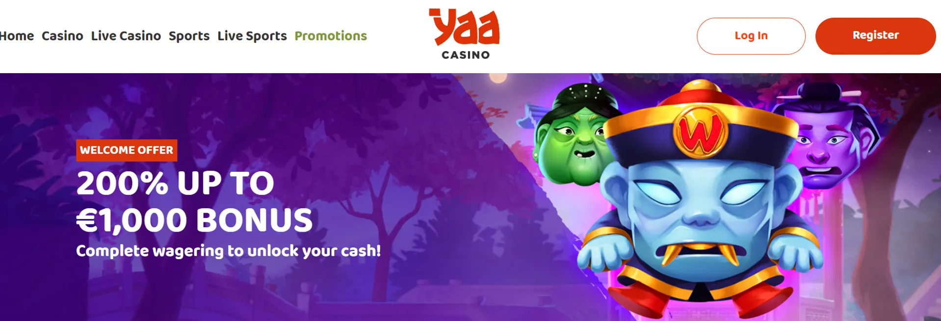 Приветственный бонус Yaa Casino