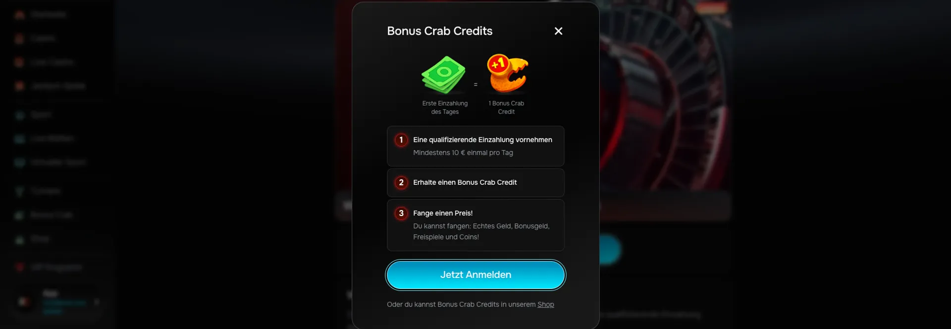 Bonus Krabbe Revolution Casino