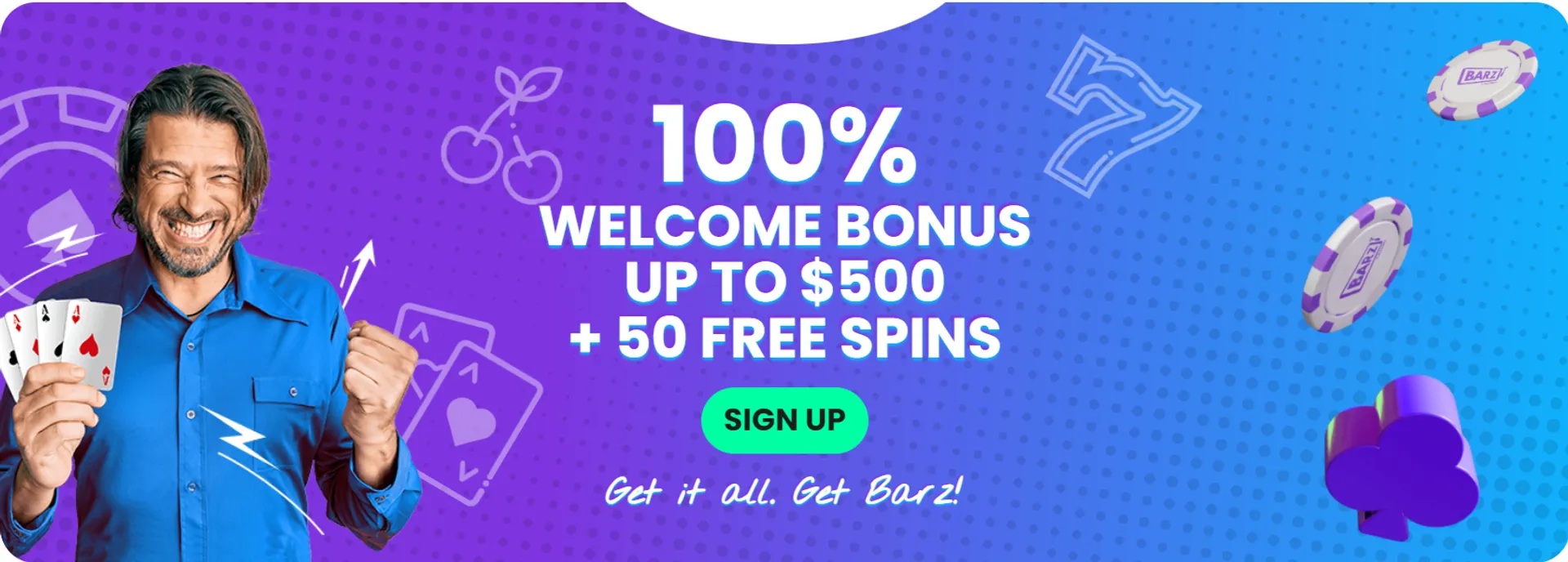 Barz casino welcome bonus.