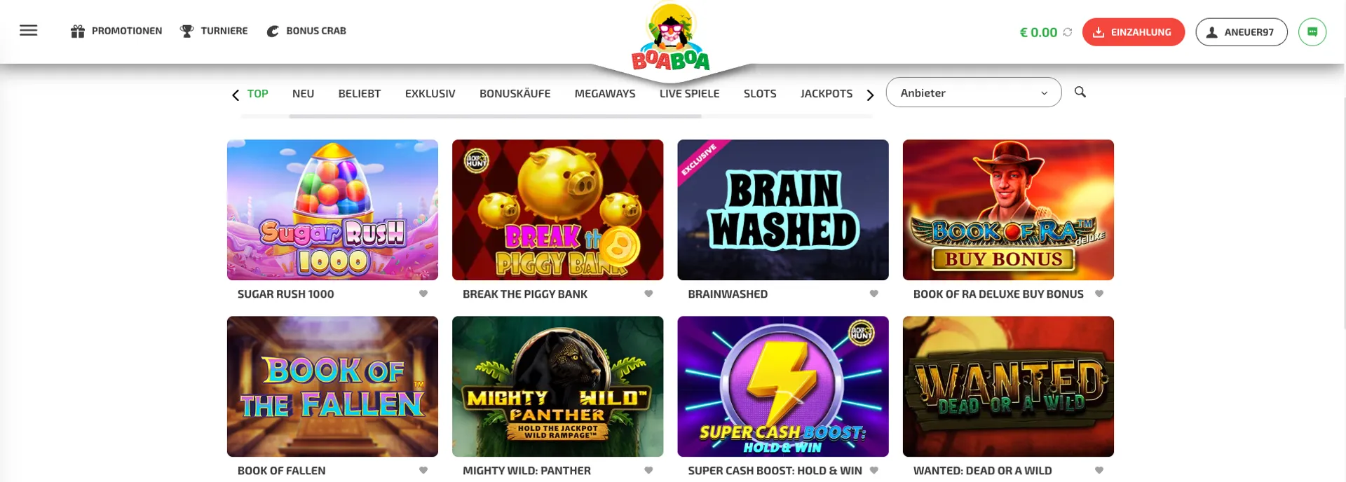 BoaBoa Casino Spiele