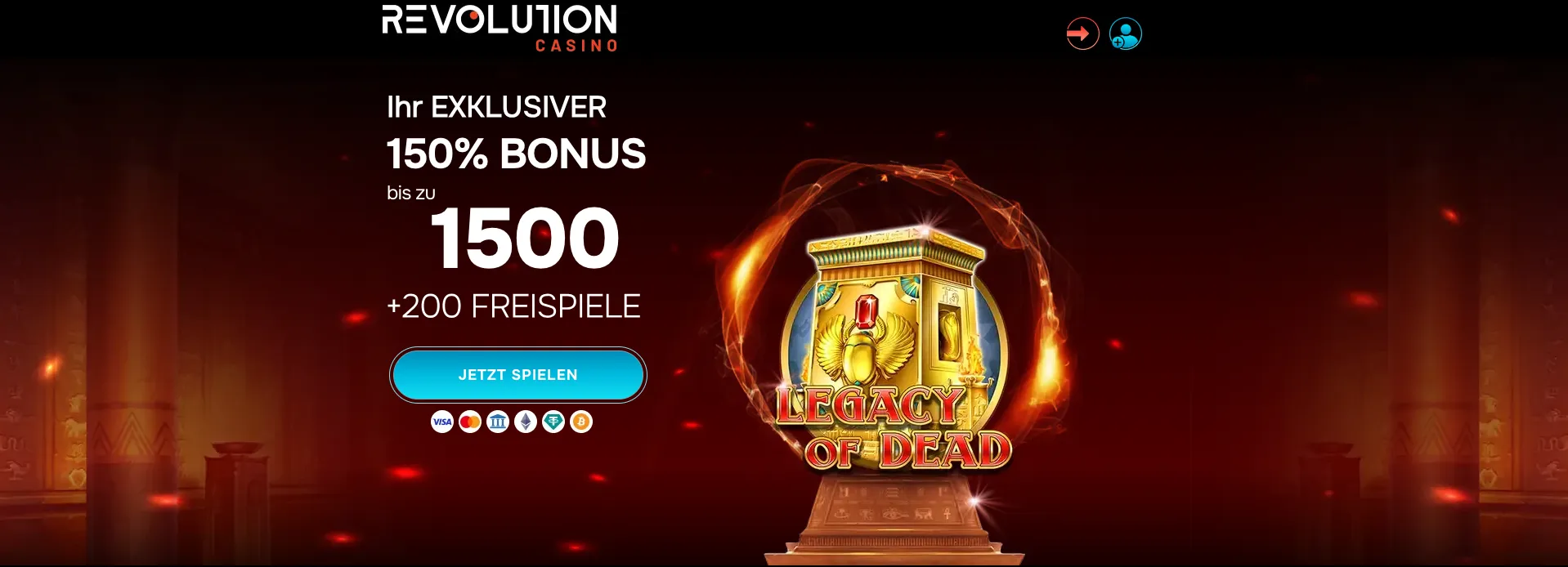 Revolution Casino exclusive Bonus