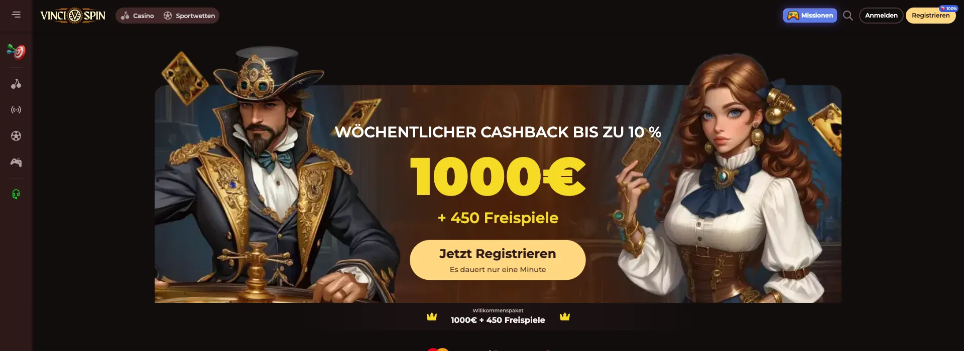 Vincispin Willkommensbonus Paket