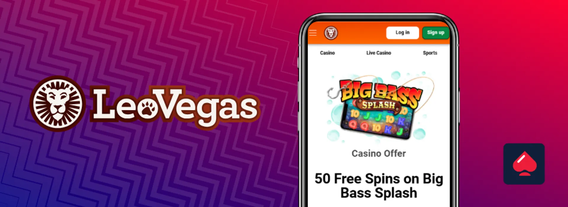 Image showing LeoVegas free spins bonus on mobile