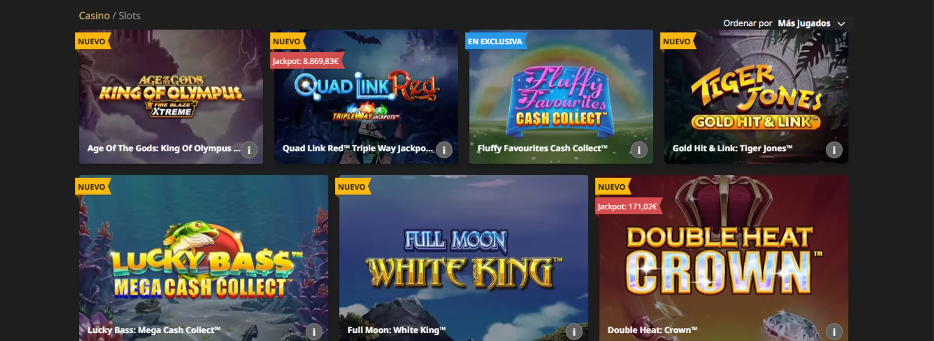 Betfair tiene cientos de slots online