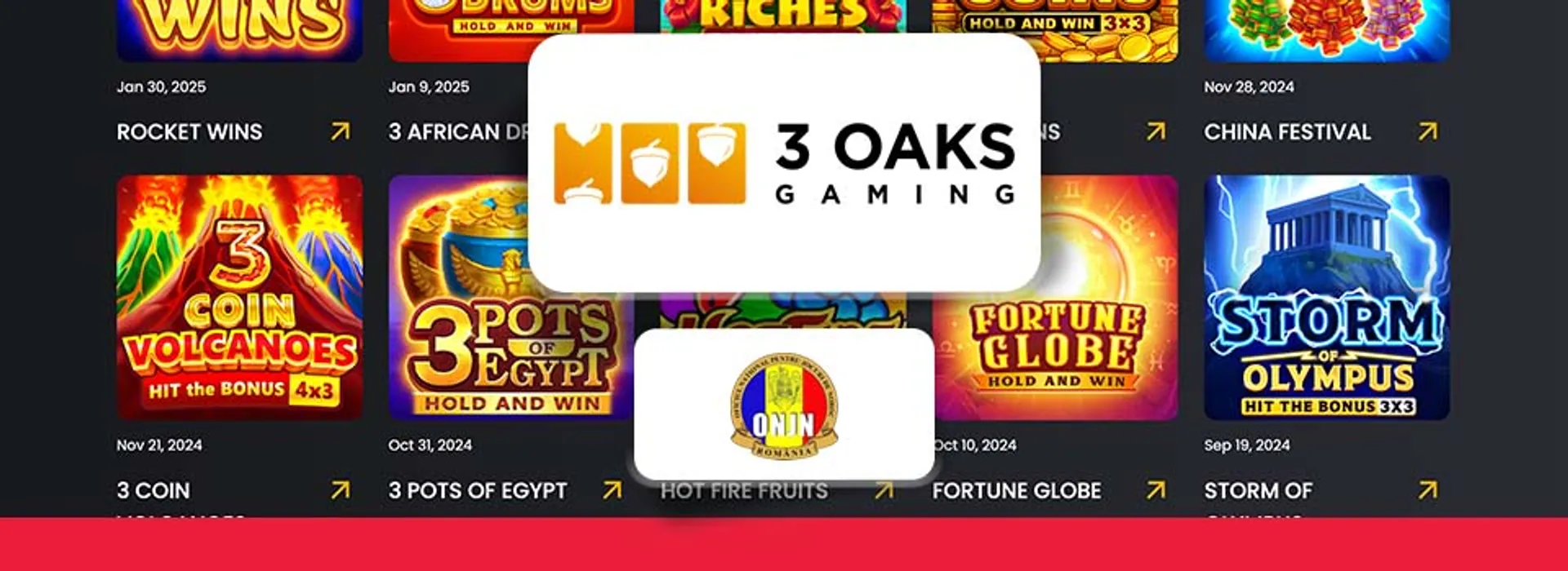 Jocurile 3-Oaks-Gaming aprobate de ONJN in Romania