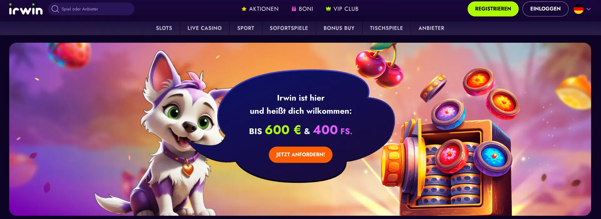 Irwin Casino Willkommensbonus