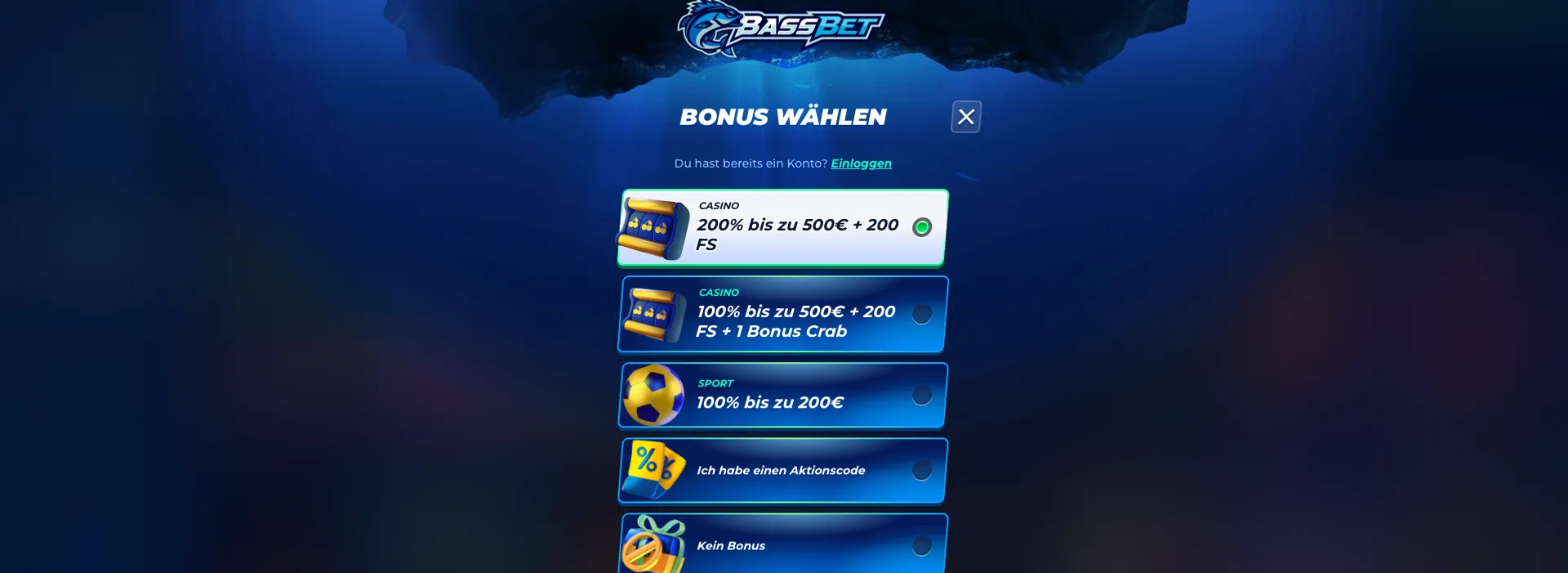 Bassbet Willkommensbonus