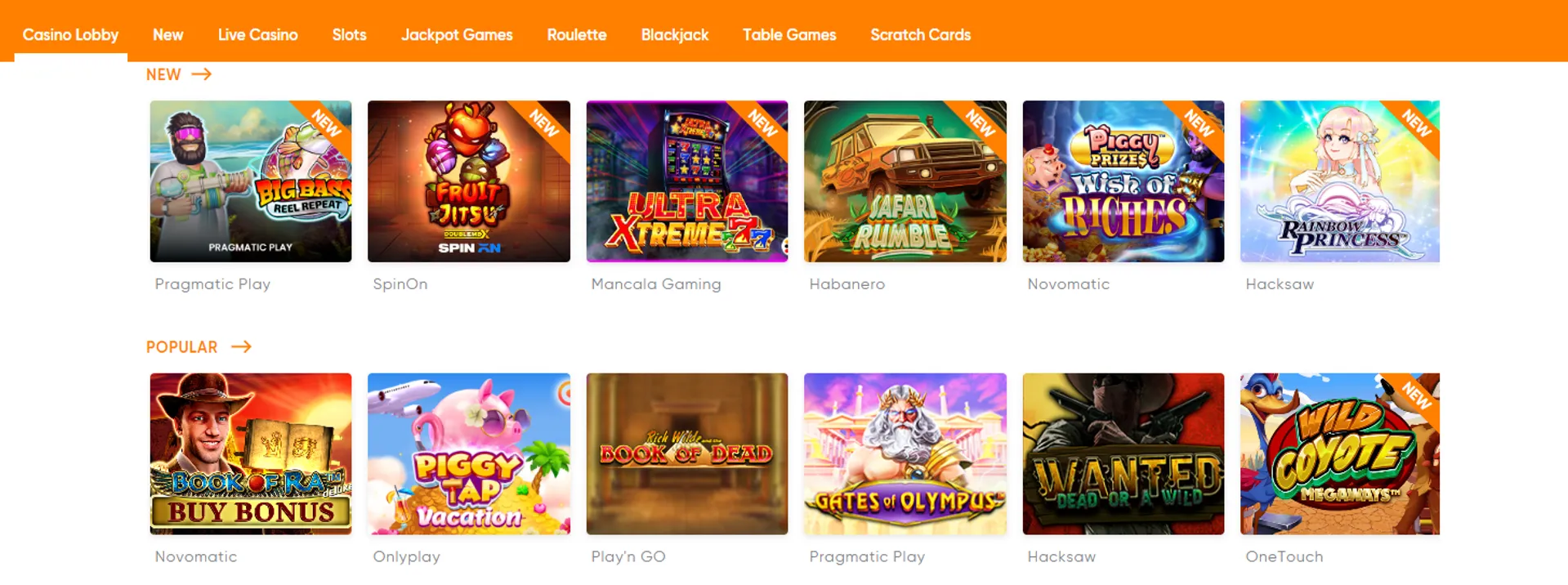 What games are available at Simple Casino