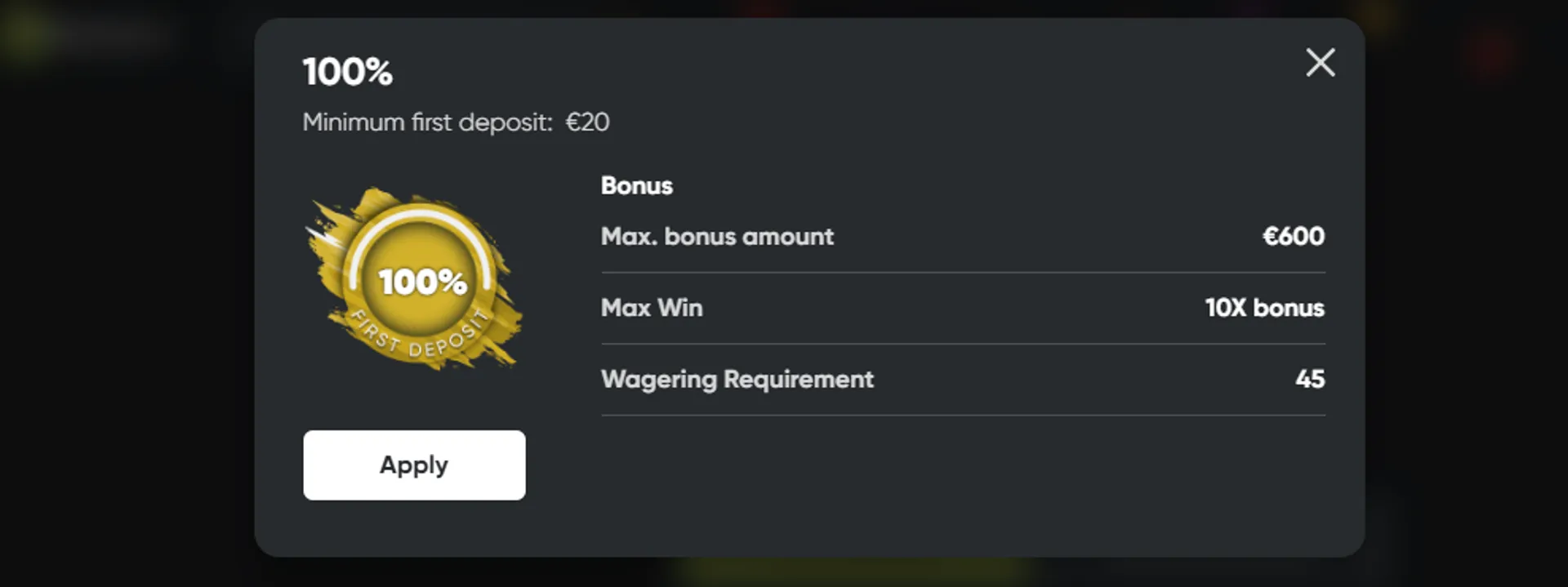 What is the welcome bonus at Fresh casino