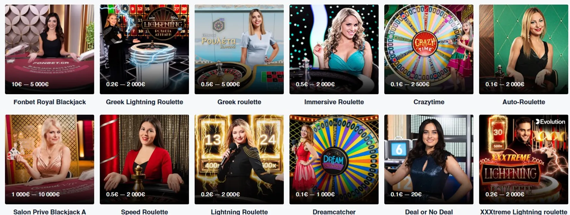 Fonbet Ελλάδα live casino