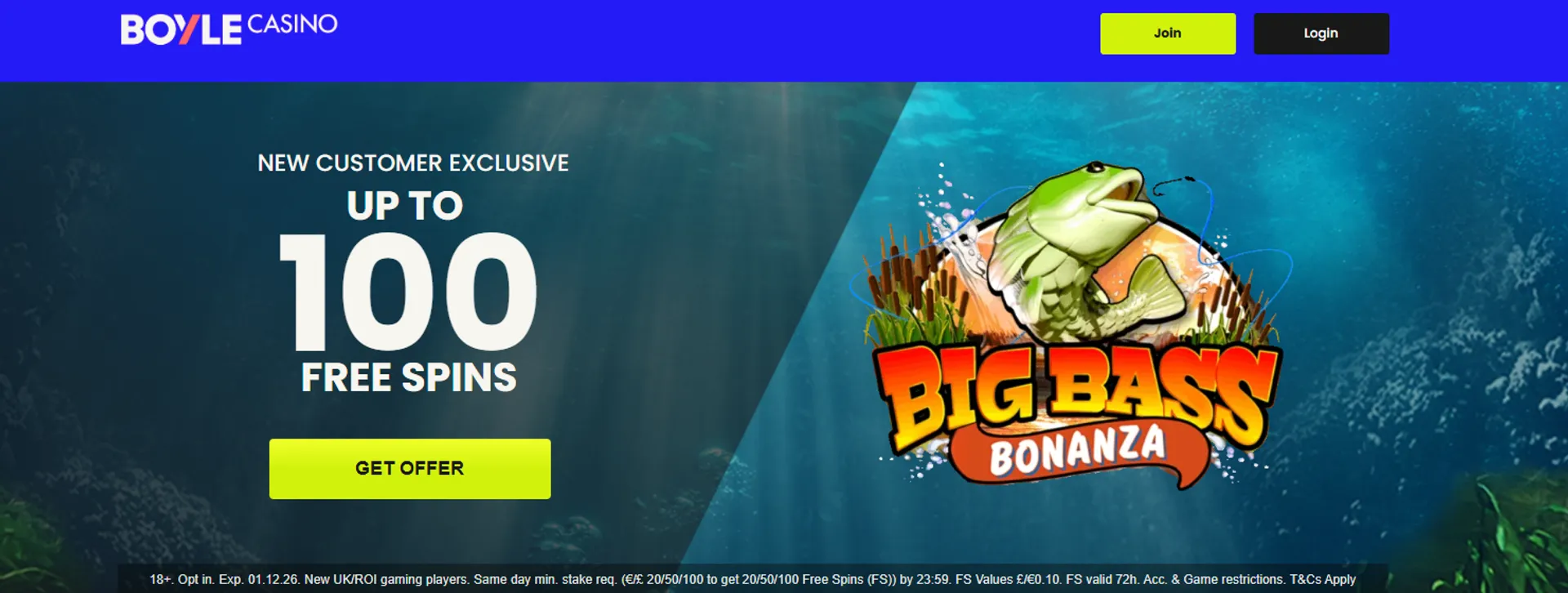 BOYLECasino offers a welcome bonus for new players, which comes in the form of up to 100 Free Spins on selected slot games.