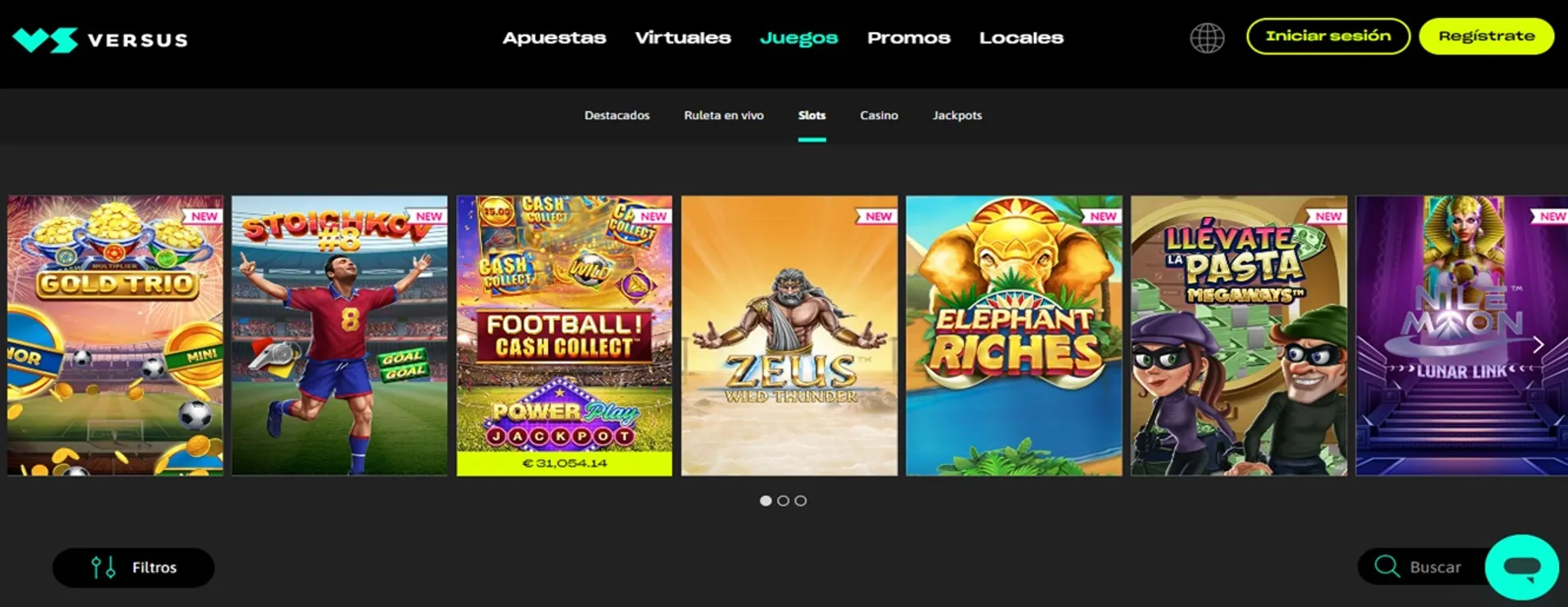 Tragamonedas disponibles en Versus Casino