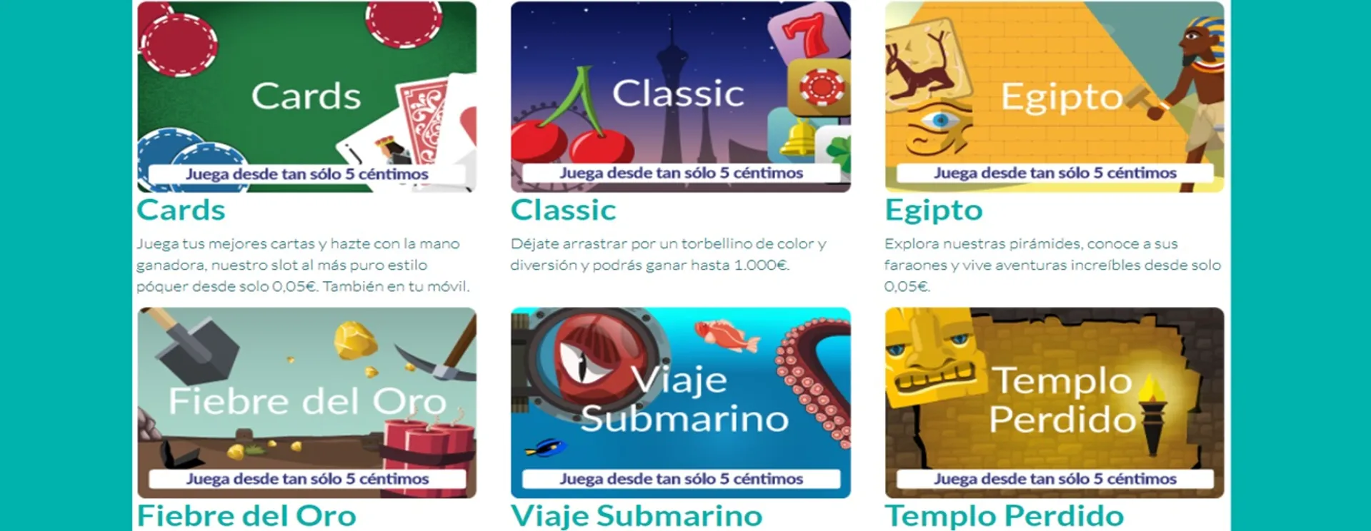 Catálogo de tragamonedas online en Tombola