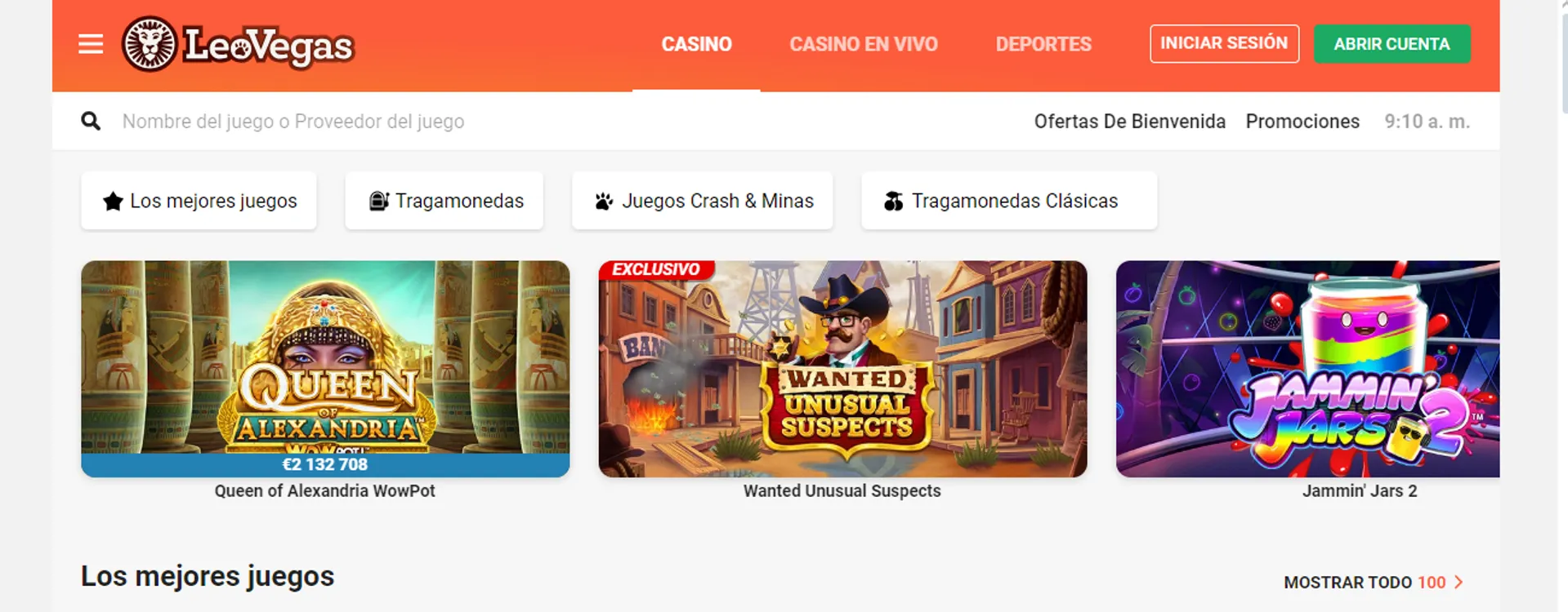 Aspectos generales del casino LeoVegas