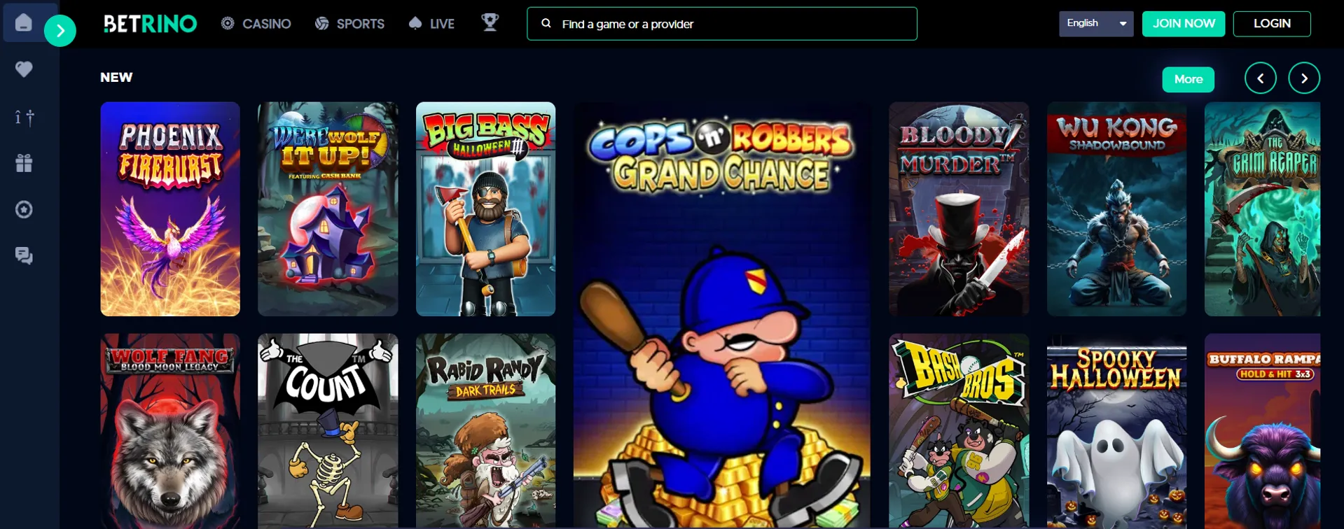 Games at Betrino casino