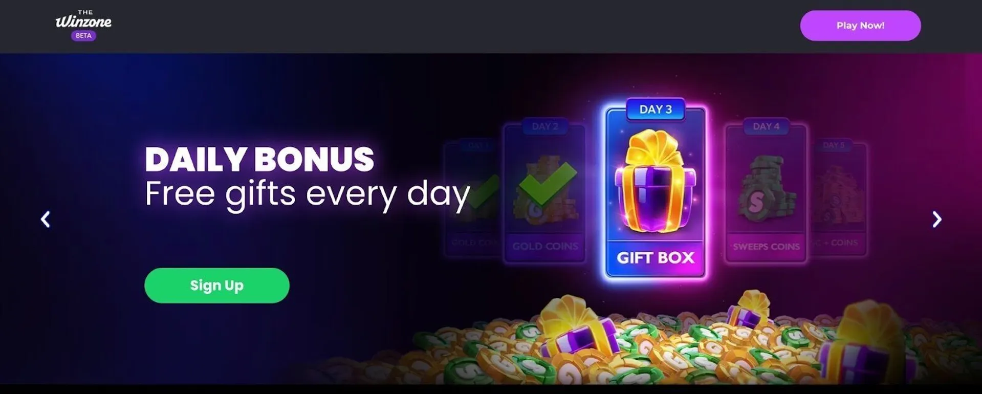 The Win Zone daily login bonus