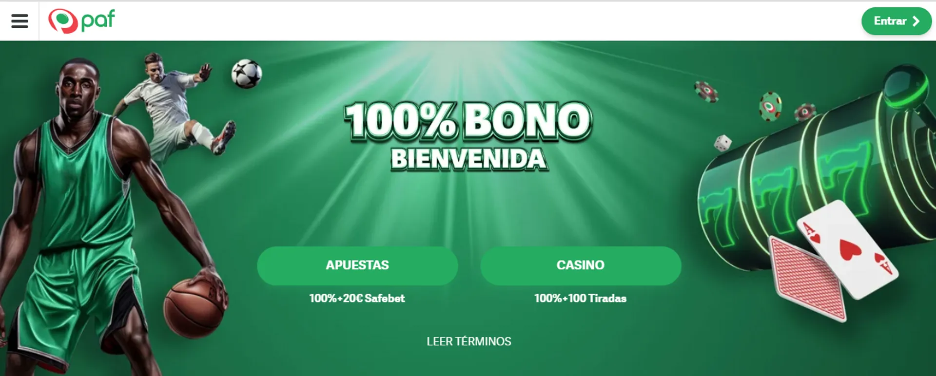 El casino PAF tiene un bono de bienvenida para el público español