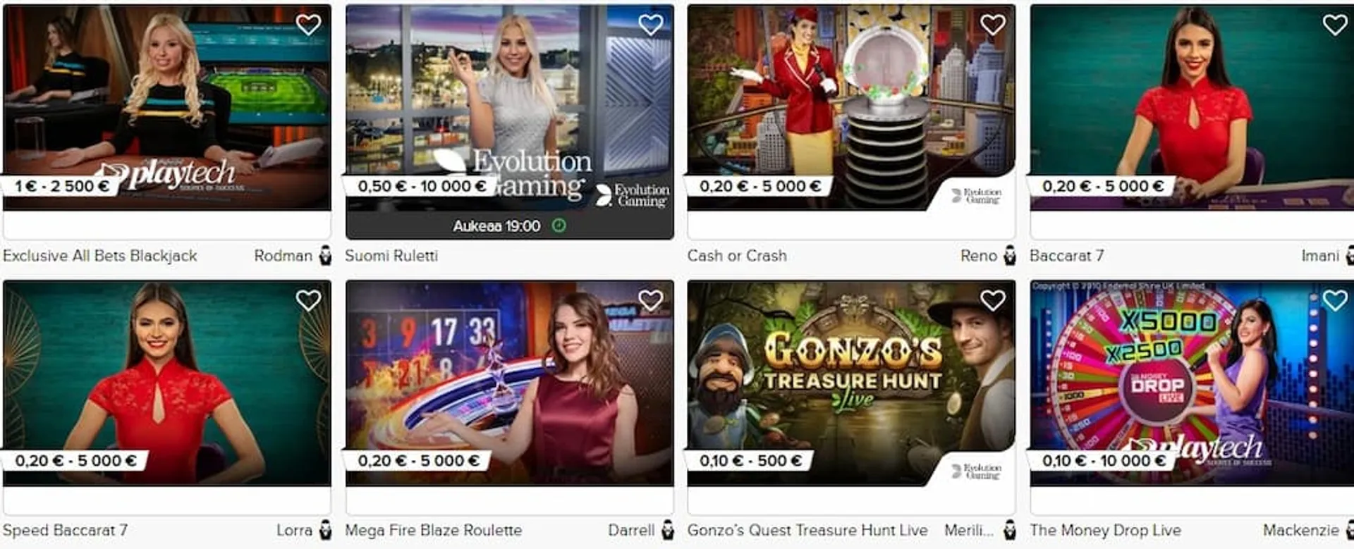 Casinoeuro livekasino pelit