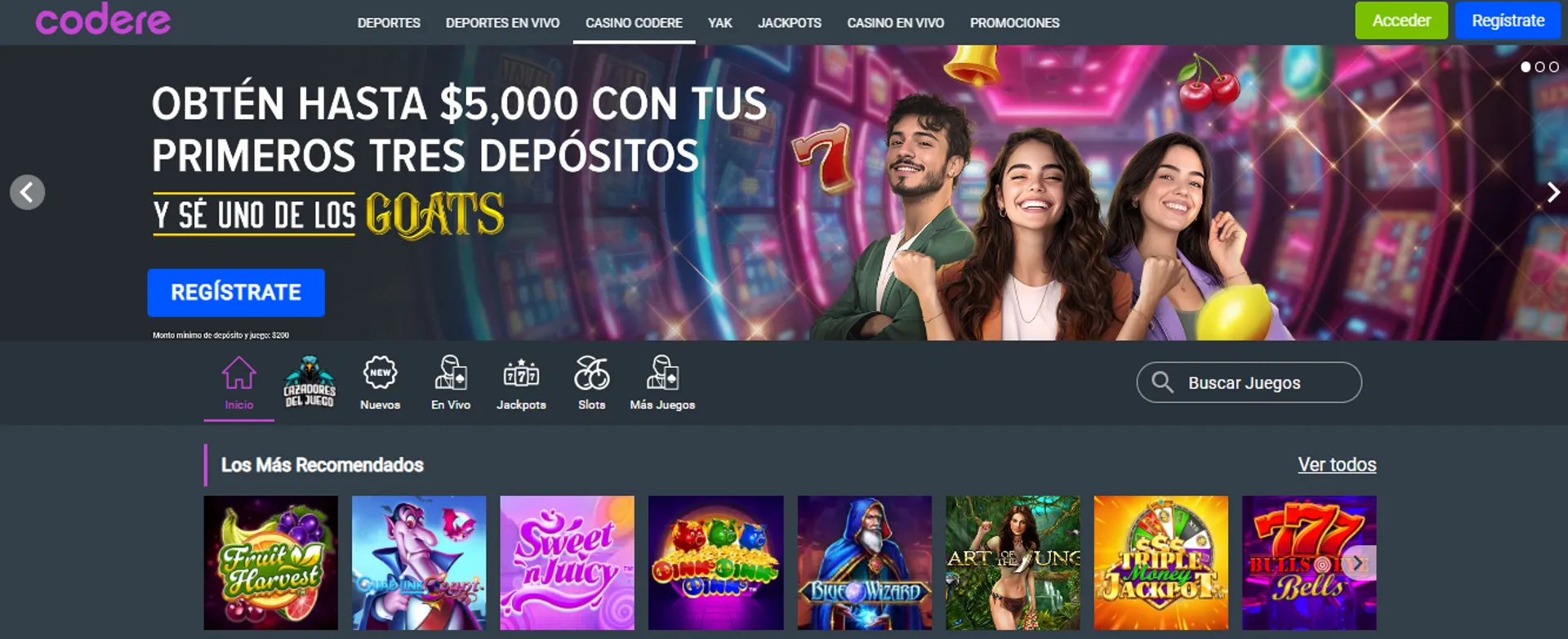 En el casino online Codere podrás usar la tarjeta de Nubank para depositar