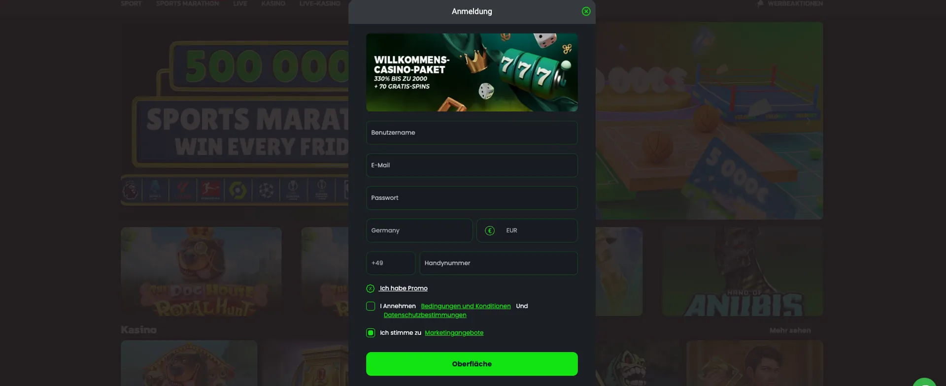 Velobet Anmeldung