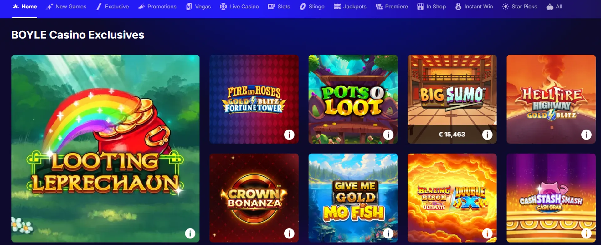 BOYLECasino exclusive games