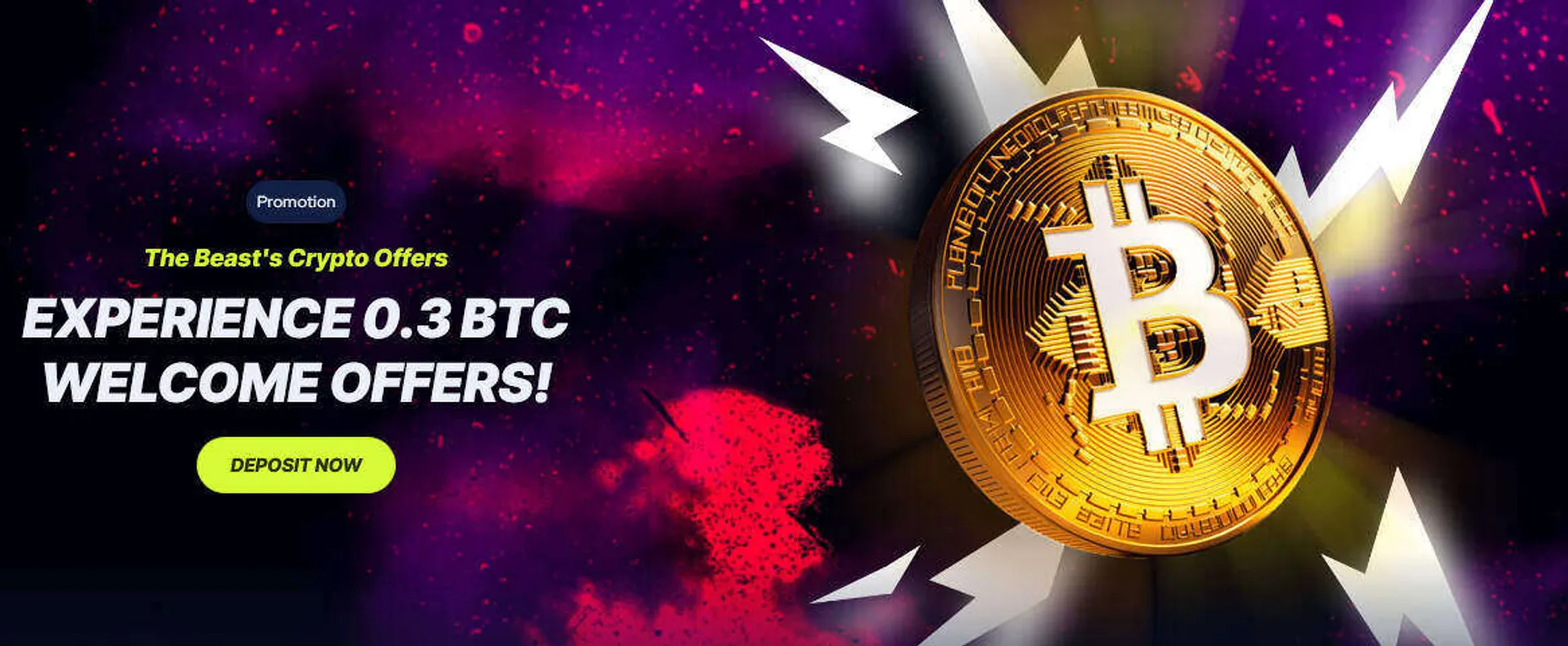 Bitcoin welcome offers at BetBeast casino