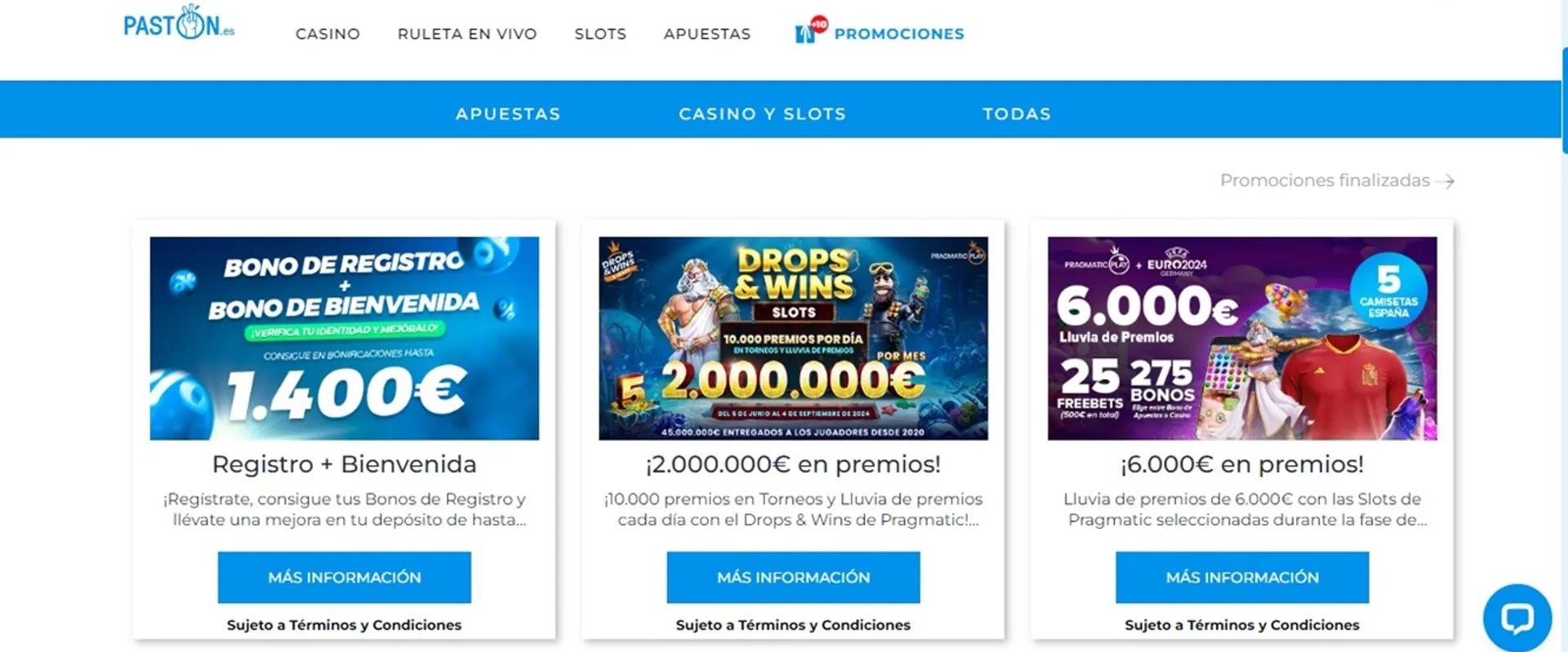 Promociones disponibles en Pastón