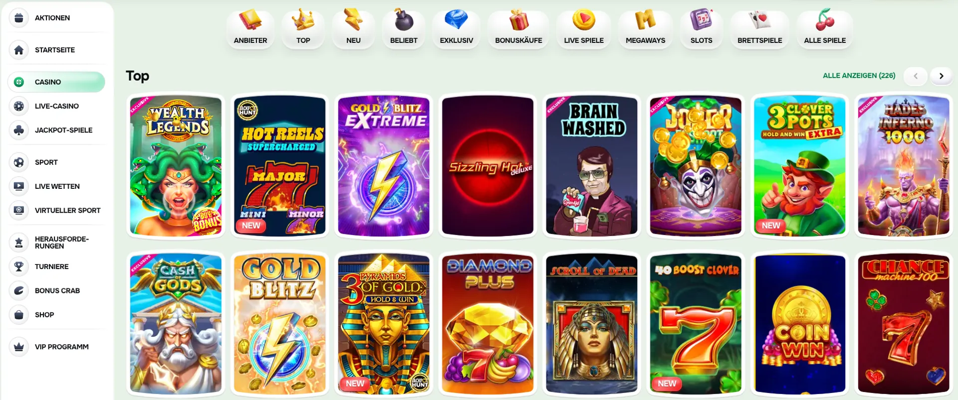 Casinolo Spielangebot