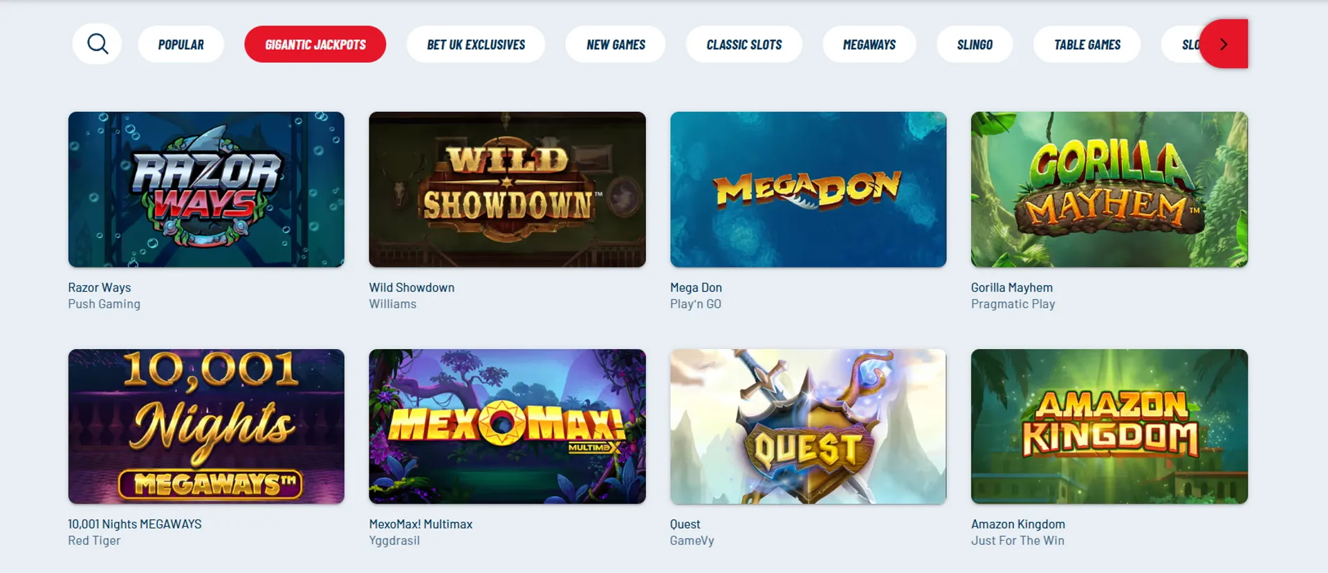 Jackpot slots at BetUK