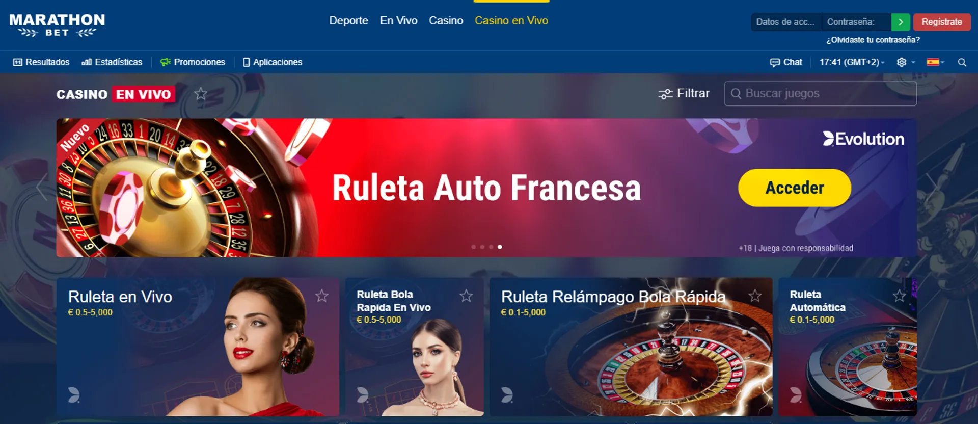 Conoce los juegos de ruleta de Marathonbet