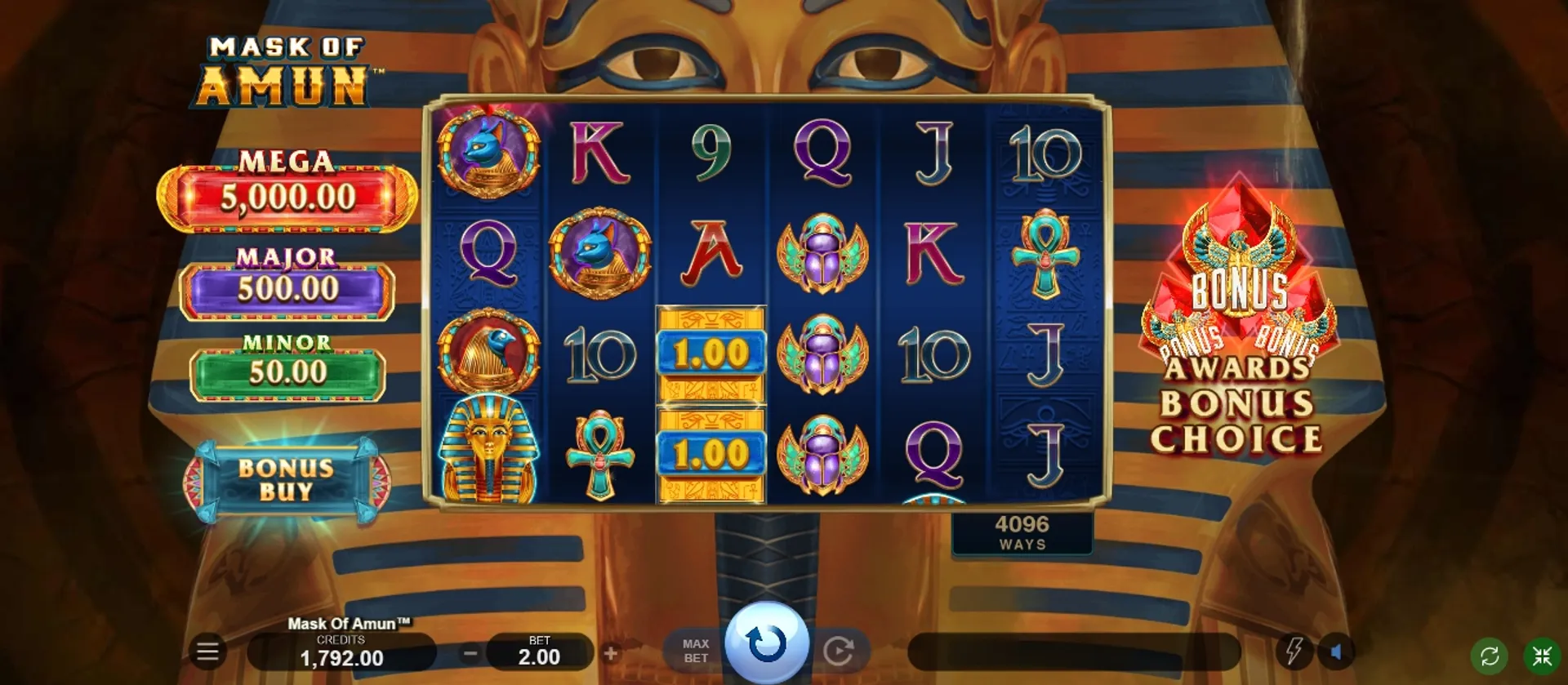 Aprende a jugar a la tragamonedas Mask of Amun