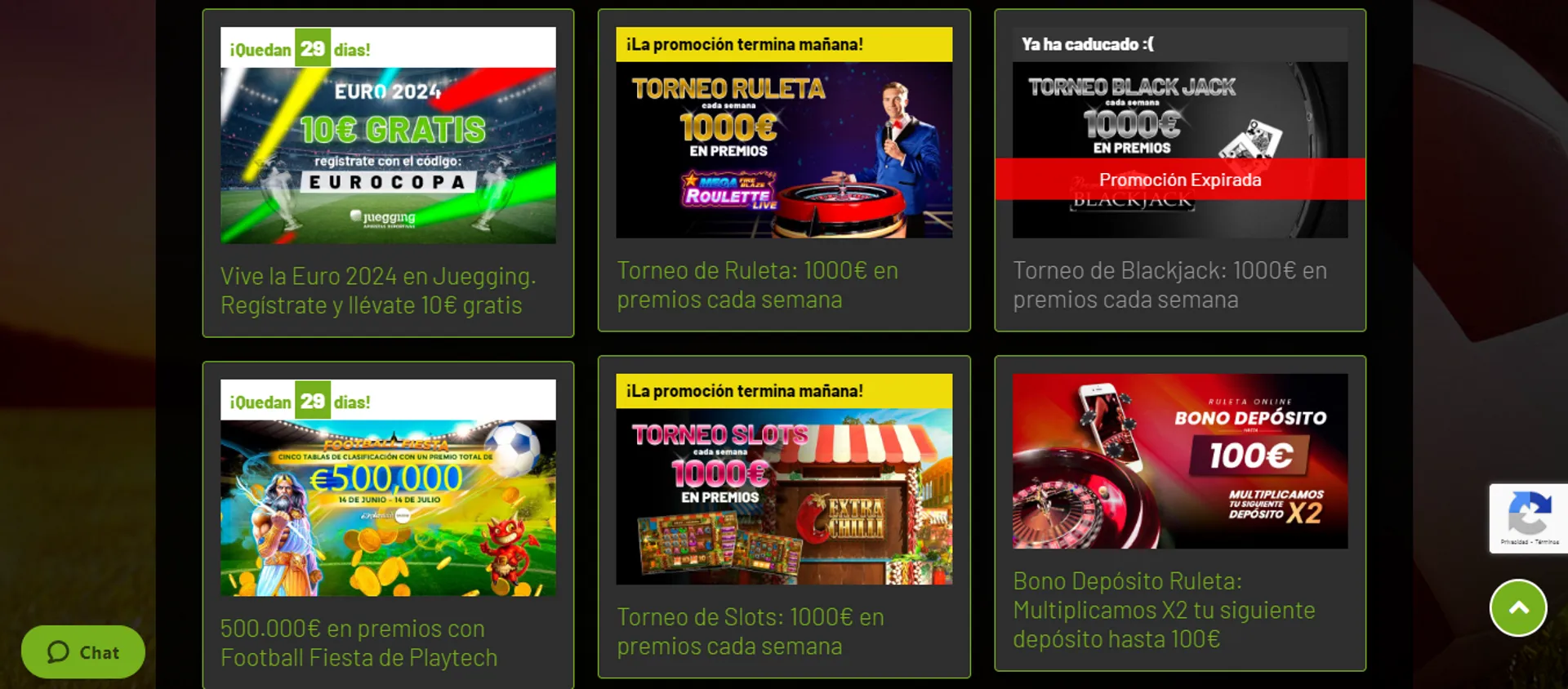 Catálogo de promociones de Juegging