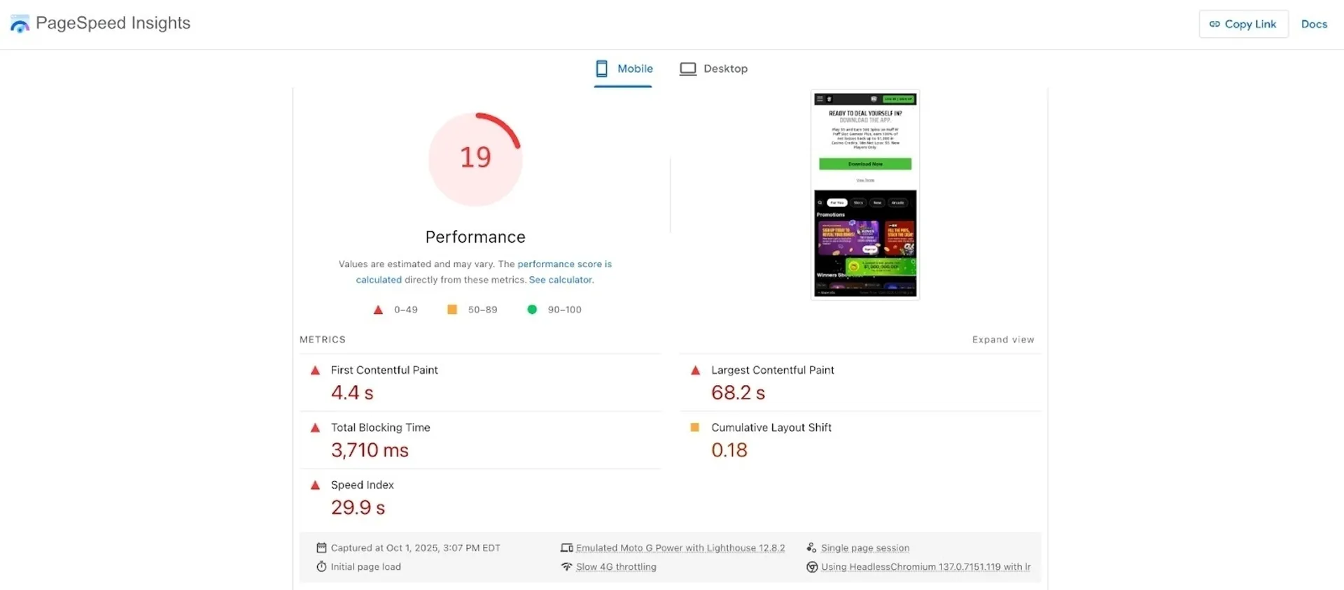 User experience and site performance of DraftKings casino