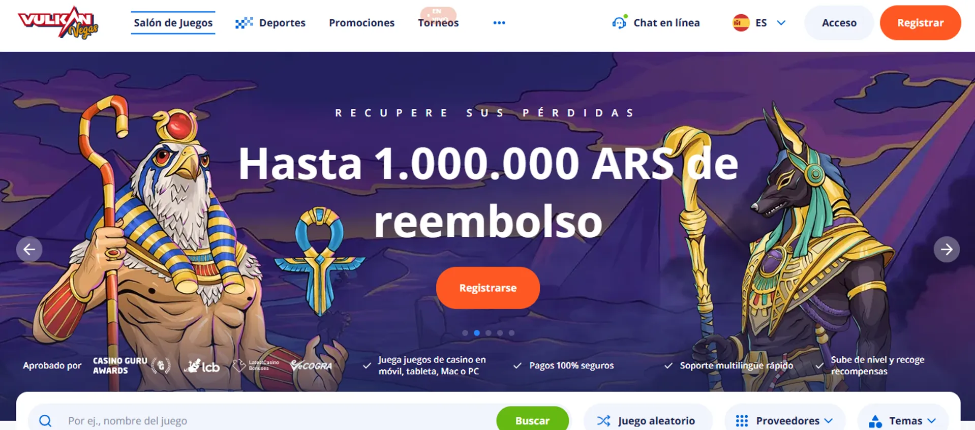 Vulkan Vegas Casino ofrece bonos de cashback