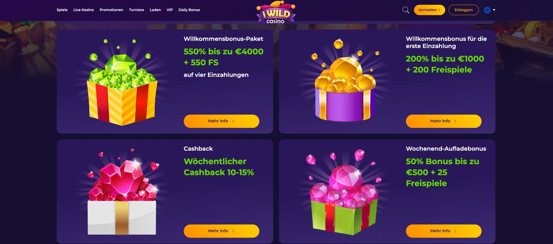 iWild Casino Willkommensbonus